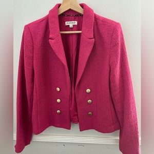 Nanette Lepore Nolita Blazer . Cropped . Hot Pink . Size 12 .